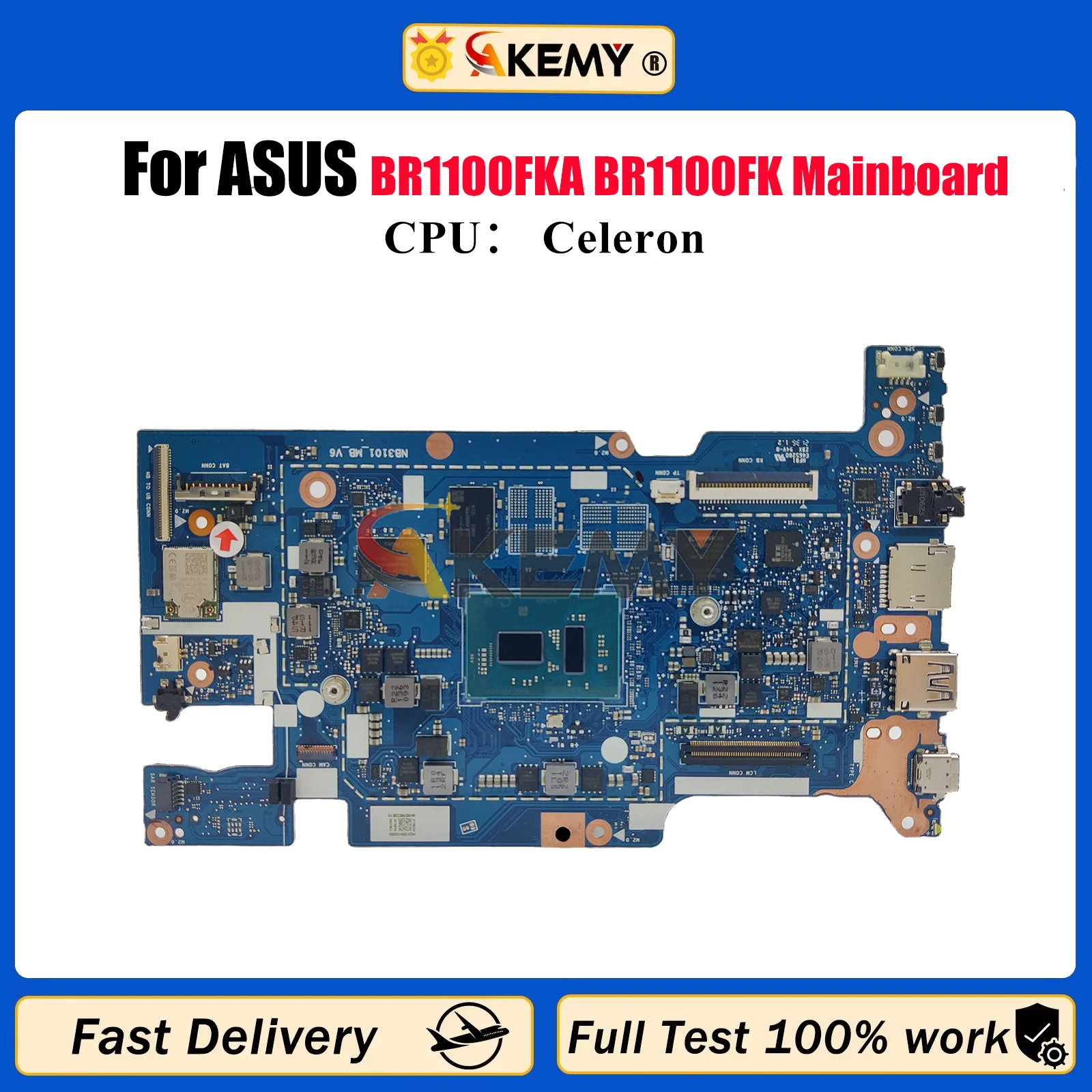 

BR1100FKA Laptop Motherboard For ASUS ExpertBook BR1100F BR1100FKA Notebook Mainboard With Celeron CPU 100% tests OK fast ship