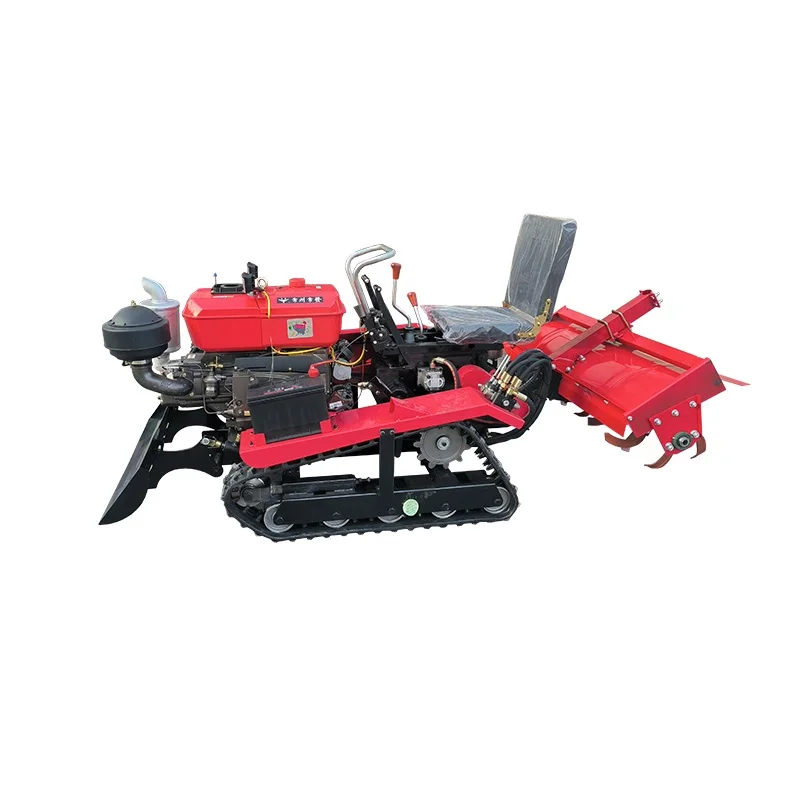 Riding Crawler Micro-tillage Machine Multi-function Agricultural Rotary Tillage Machine Greenhouse Orchard Paddy Field Ditching