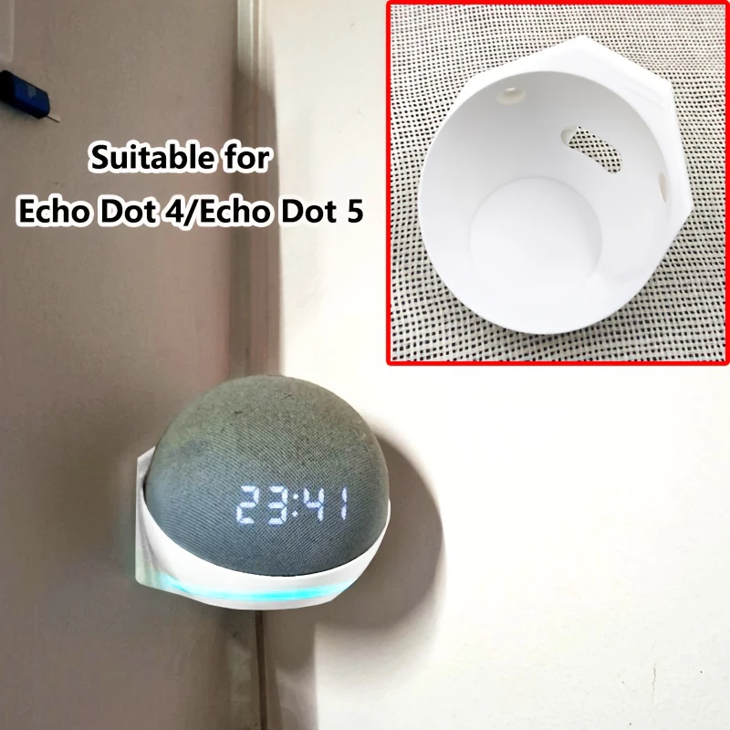 Soporte de altavoz inteligente, soporte de pared para altavoz, soporte de esquina con fijación de tornillos para Echo Dot 4/Echo Dot 5, 1 ud.