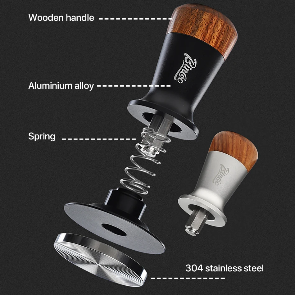 Constant Pressure Coffee Tamper, Espresso Distributor, Stainless Steel Force Powder Press, Thread Base Hammer, 51mm,58mm