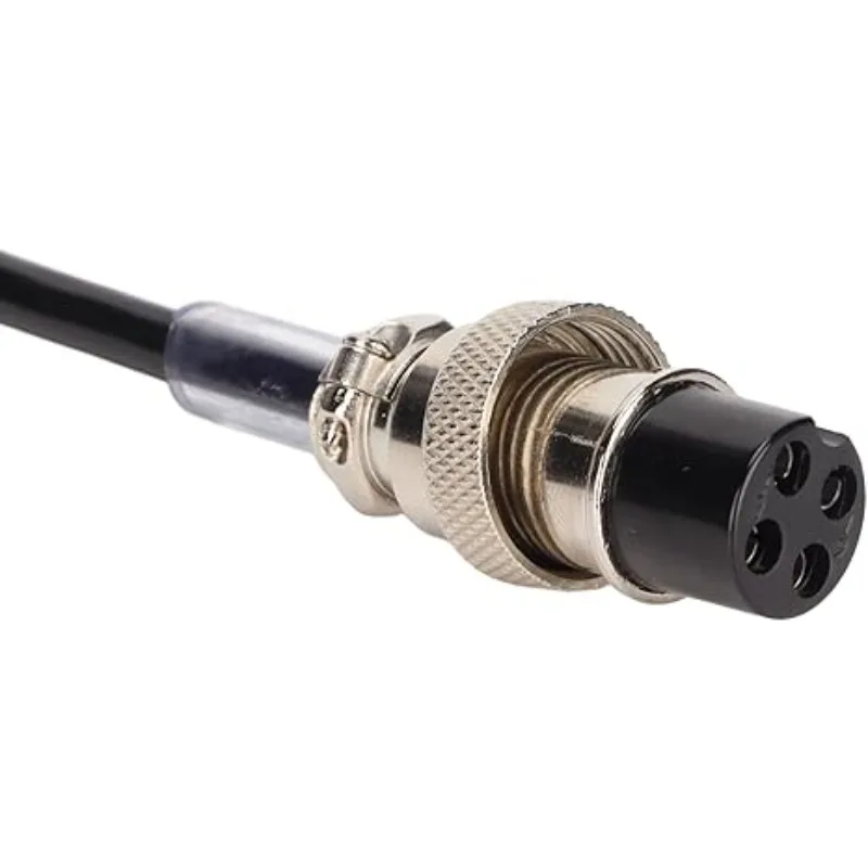 4 Pin Radio Microphone Cable for Cb Ham Radio Female Microphone Plug Hand Microphone Mic Cable Cord with Aviation Head Connector