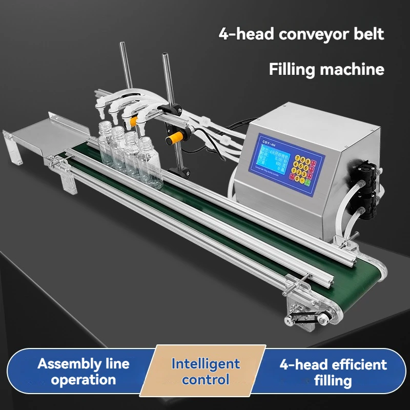 

Automatic Peristaltic Pump Small Liquid Filling Machine Juice Water Bottles Filler With Conveyor Belt