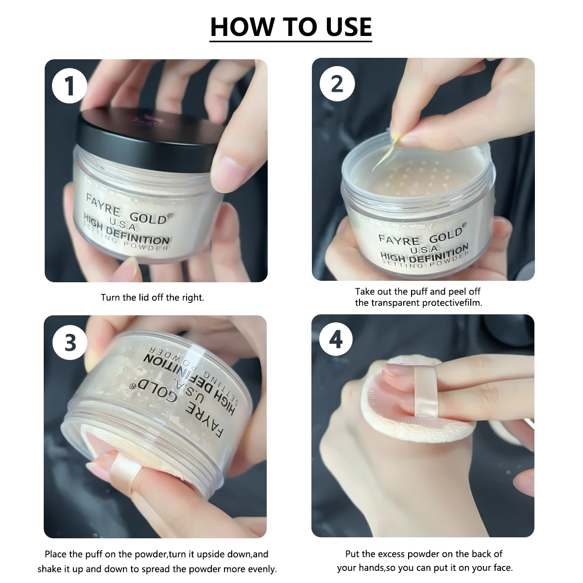 بودرة خبز وإعدادات سائبة تدوم طويلاً للتحكم في الزيت، وجه طبيعي غير لامع مقاوم للماء، بودرة مكياج سائبة