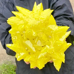Rare yellow sulfur crystal quartz crystal mineral Specimen Healing