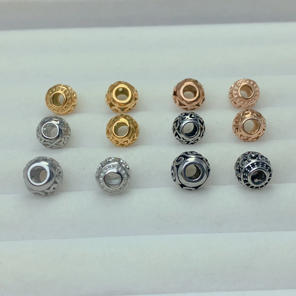 5 stücke 10mm Edelstahl lose runde Spacer Perlen Charms für Schmuck Herstellung Halsketten Armbänder Zubehör liefert