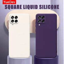 Original Square Liquid Silicone Cases for Samsung Galaxy A22 A32 A42 A52 5G 360 Protective Soft Shockproof A52S A72 Phone Covers