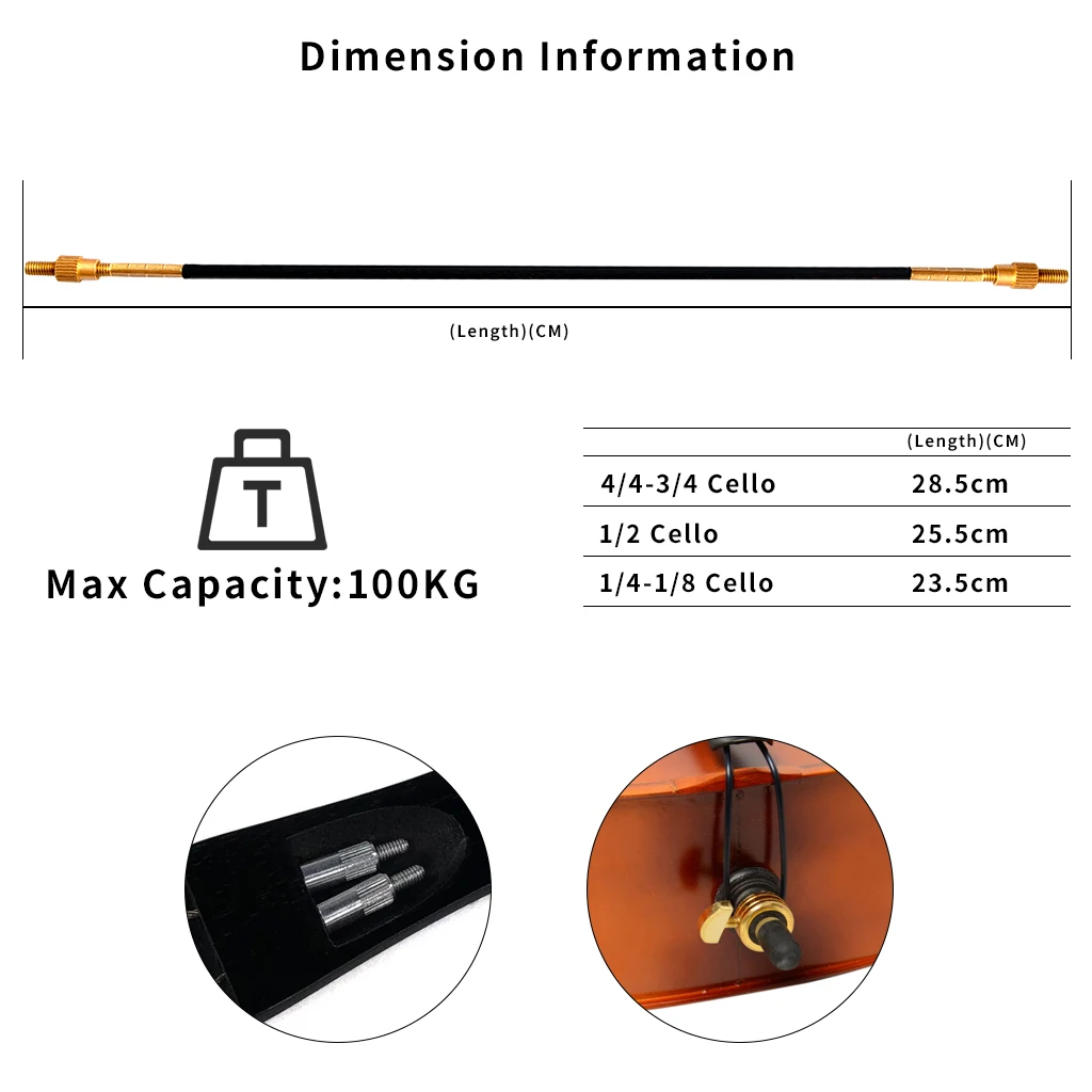 5PCS Stainless Core Loop 4/4 3/4 7/8 Acoustic Cello Tail Gut Tailpiece Adjuster Cello Accessories Brass Screws Max Bear 100KG