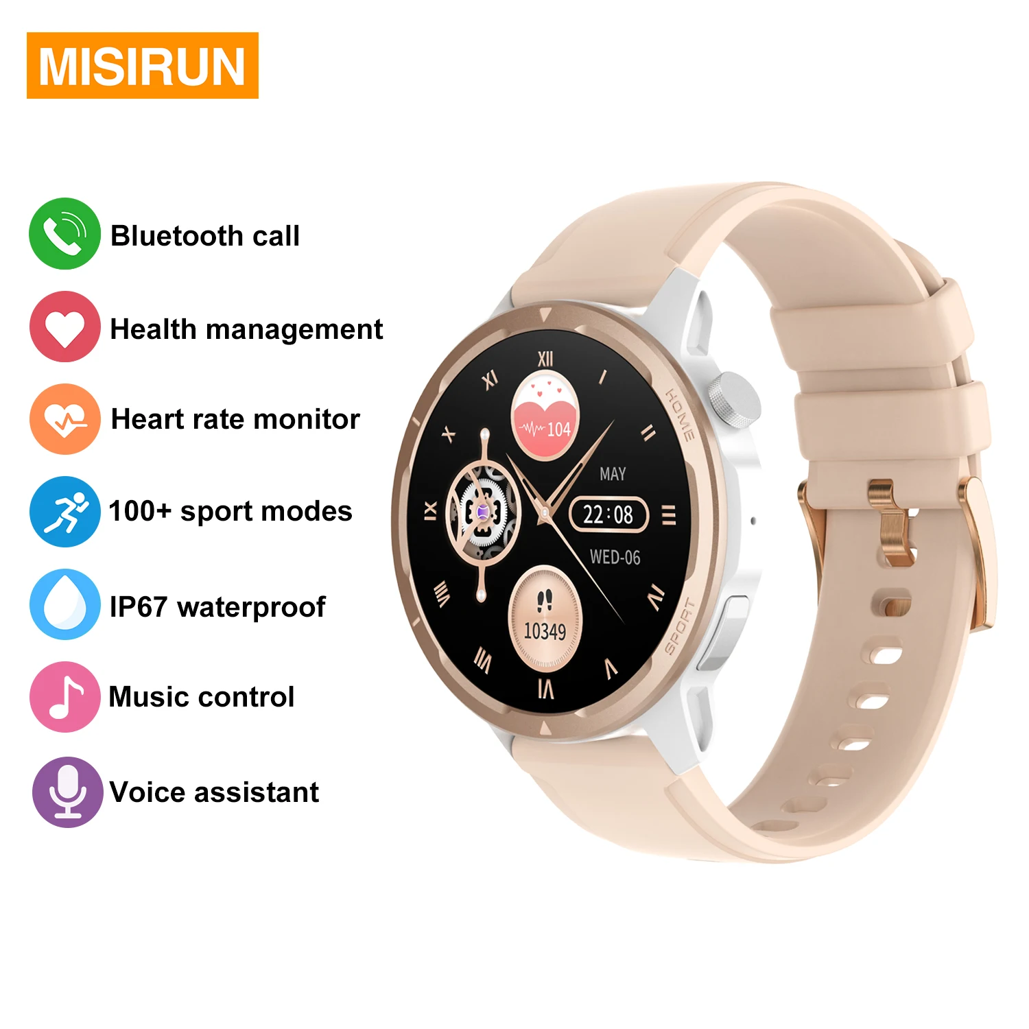

1.39“ Screen Smart Watch Bluetooth Calling Voice Assistant Health Monitoring Outdoor Sport Tracker Smartwatch for Android IOS