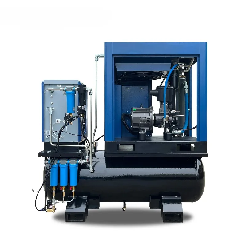 Industrial 11kw Screw Air Compressor Machine - 8-16 Bar Working Pressure - Lubricated Bearing Pump Components for Industry