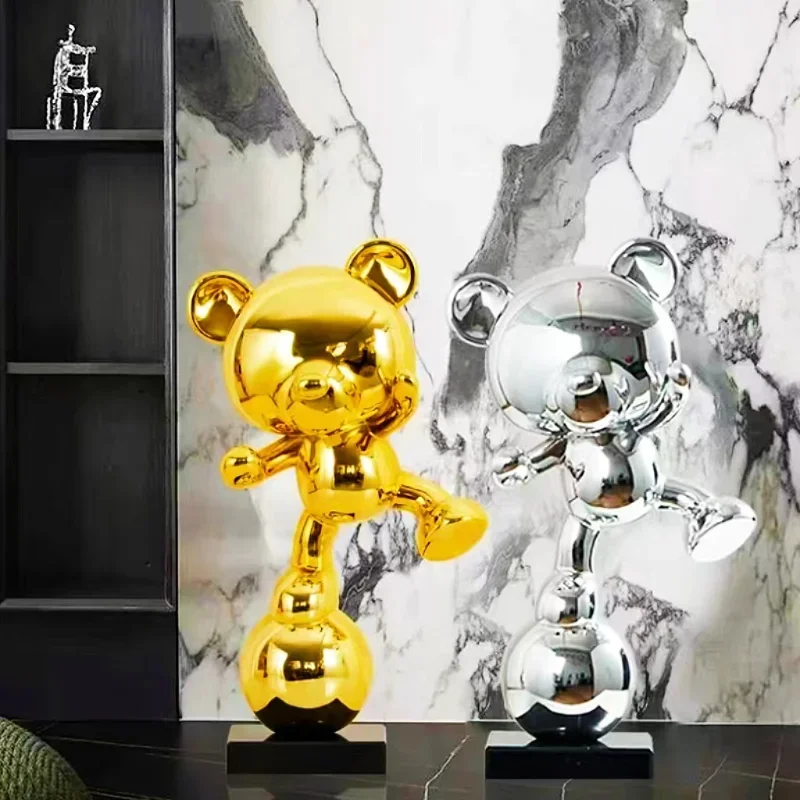 

Простой интернет знаменитости медведь напольное украшение Гостиная мультяшная скульптура медведь светильник роскошное украшение для дома