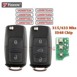 For Volkswagen Jetta Golf 4 5 Polo Passat CC Skoda Seat Tiguan Beetle Bora B5 1J0959753AH DA N AG CT Remote Car Key 434Mhz ID48