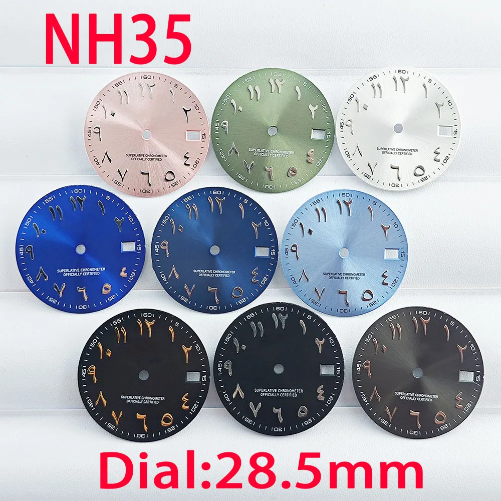 Men's watch Arabic numeral dial NH35 dial 28.5MM suitable for NH35 NH36 automatic mechanical movement case pointer watch accesso