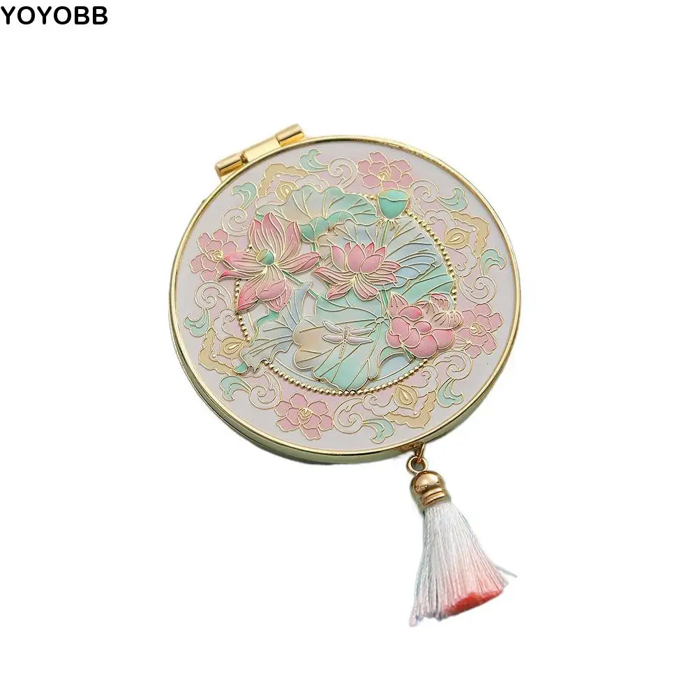 

Chinese Style Metal Makeup Mirror Portable Folding Cosmetic Mirror Creative Exquisite Handheld Mirror Women