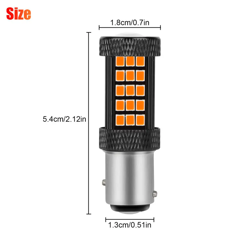 2Pcs 12V 1157 66-SMD LED Strobe Bulbs 360 Degrees Flashing Safety Warning Brake Stop Tail Blinking Light Car Accessories