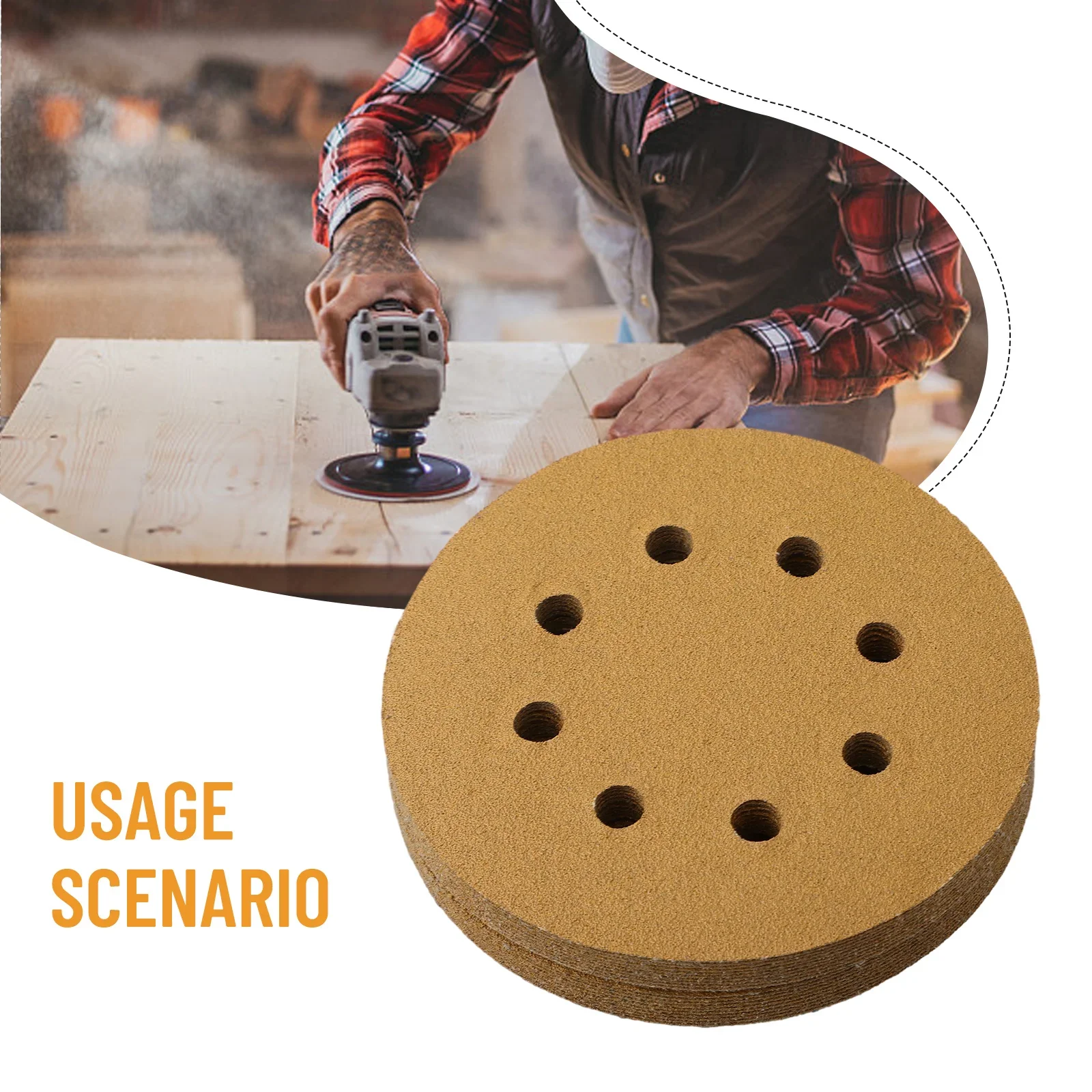 

Professional Sanding Polishing Sandpaper 20 Pack 5 Inch 8hole 125mm Sanding Discs For Shipbuilding And Handicrafts