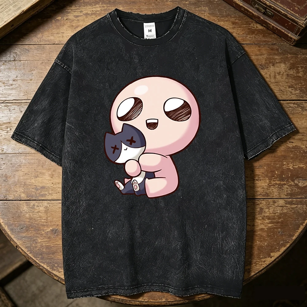 the Binding of Isaac Vintage Washed cotton t shirt teen 80s 2000s Comfortable Grunge kawaii shirt Classic aesthetic kawaii