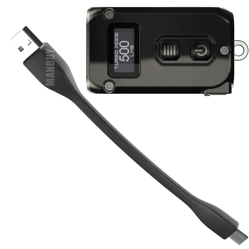 

NITECORE 500 Lumens TINI2SS Stainless Steel Rechargeable Keychain Light EDC Pocket Mini 2x LED Flashlight + Flexible USB-C Cable