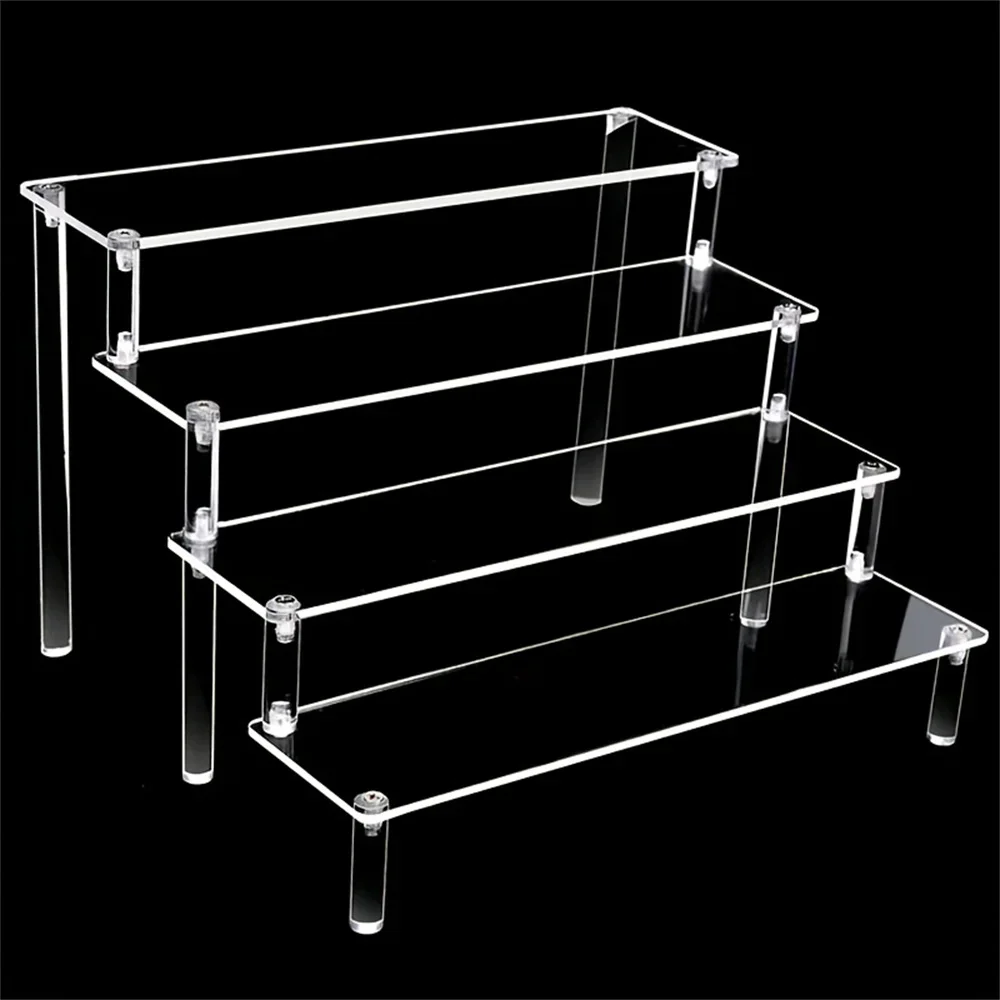 

Multi-Layer Acrylic Display Stand Pottery Rack Doll Clay Figurine Display Stand Transparent Ladder Makeup Organization Hangers
