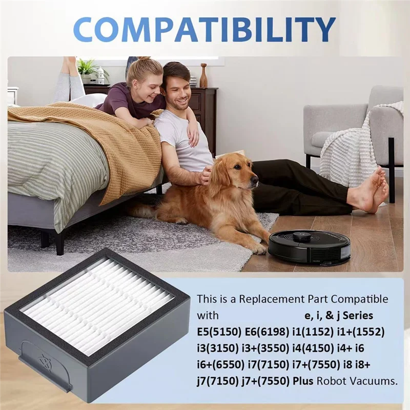 

-A90P 12PCS Filters Parts Accessories For Irobot Roomba E, I,& J Series I7 I7+/Plus I3 I3+ I4 I6 I6+ I8 I8+ E5 E6 E7 Vacuum Clea