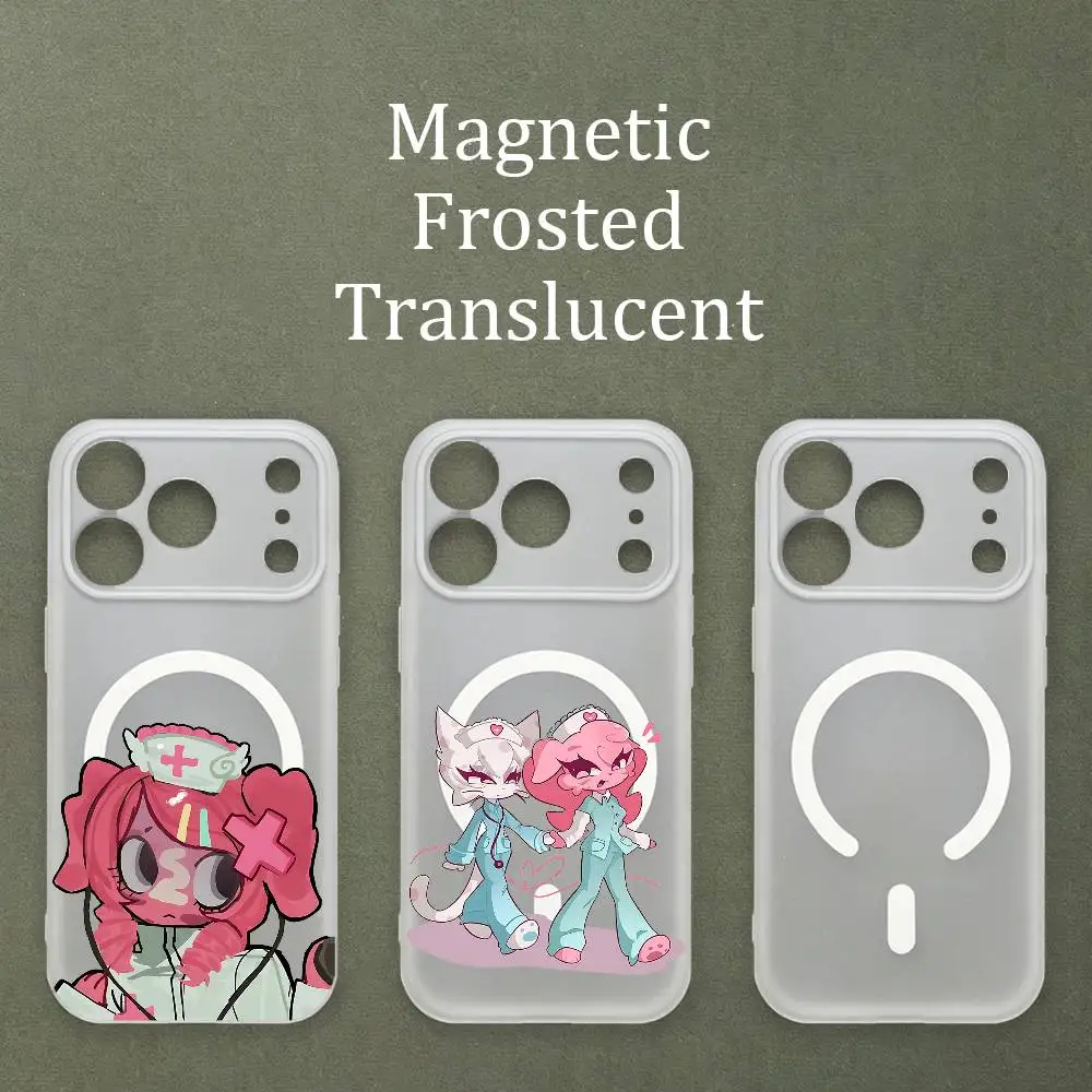 A-Animal H-HospitalS Matte Frosted Semi-transparent Magnetic TPU Case For iPhone 17 11 13 14 15 16 12 Pro Max