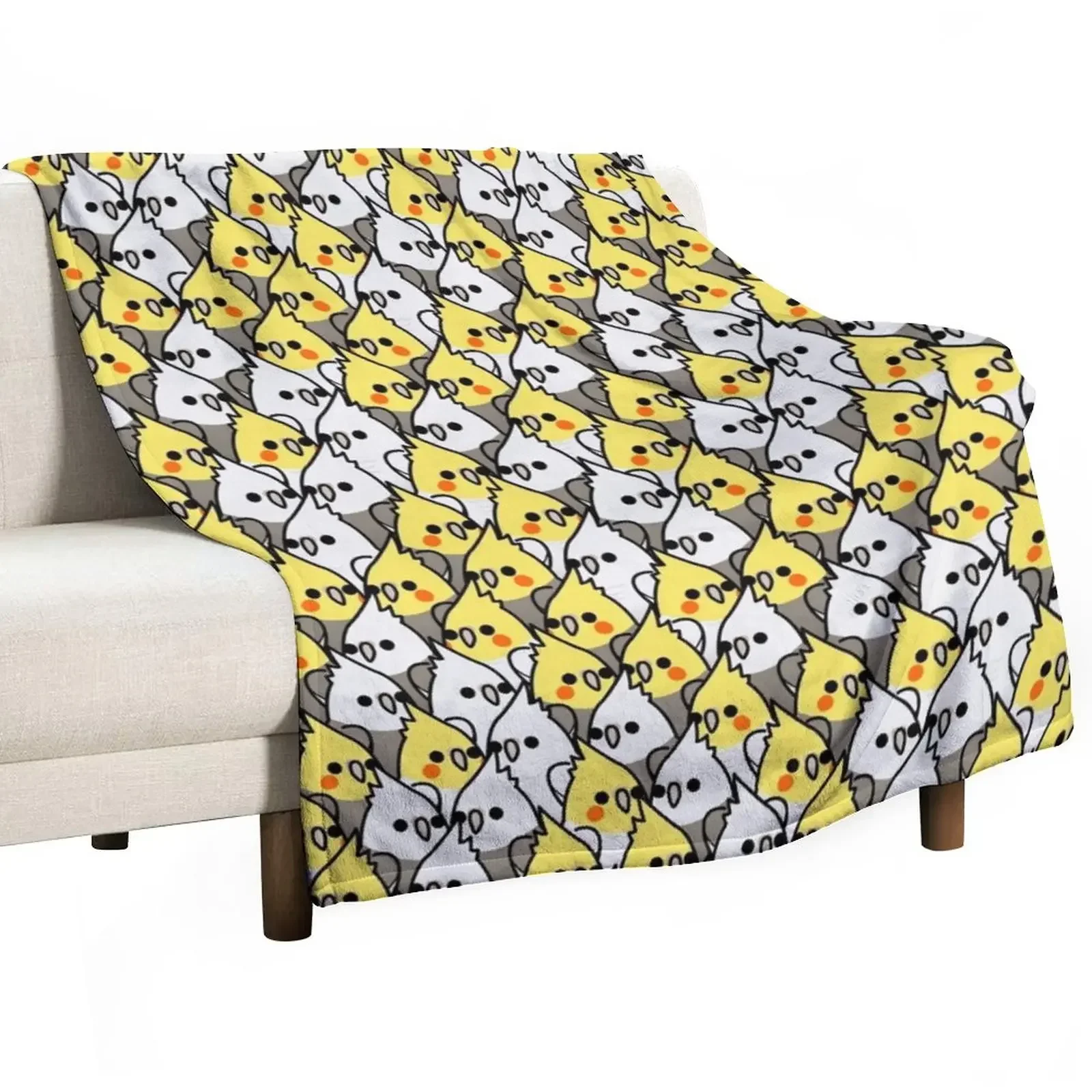 Too Many Birds! - Cockatiel Squad Throw Blanket For Baby Plaid Blankets