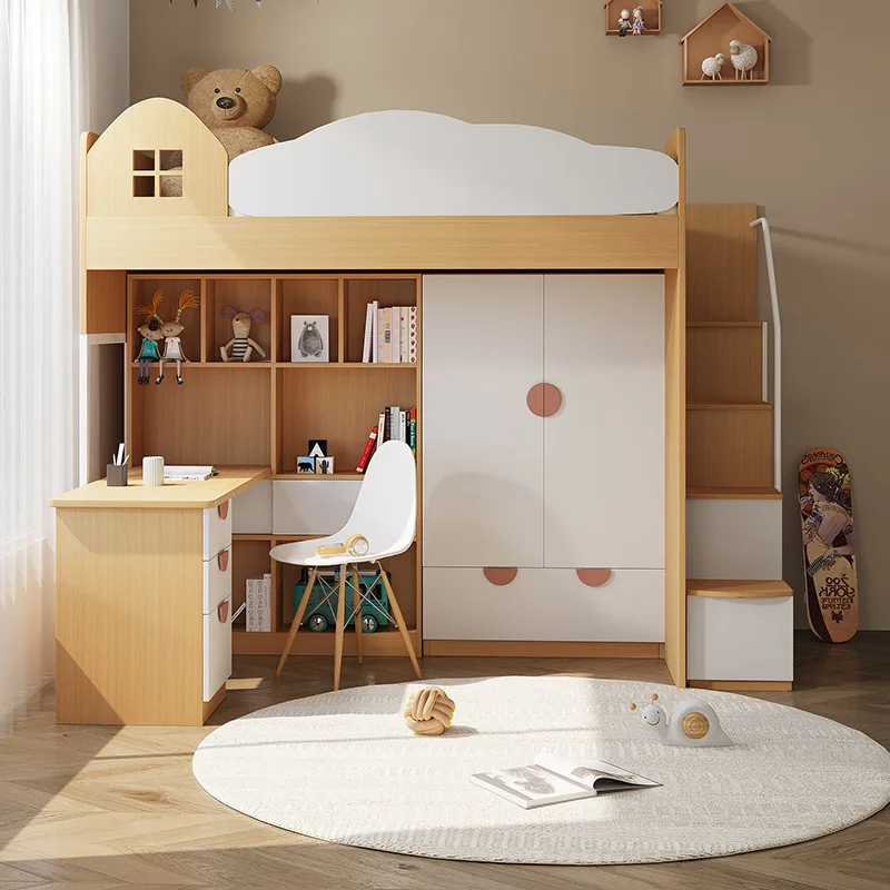 

Go to bed, desk integrated with wardrobe, elevated children's 1.2-meter combination