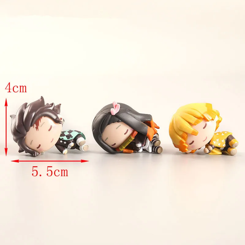 Anime Demon Slayer Q Version Sleep Kamado Tanjirou Nezuko Figurine Rengoku Kyoujurou Zenitsu Dolls Model Ornaments Gift