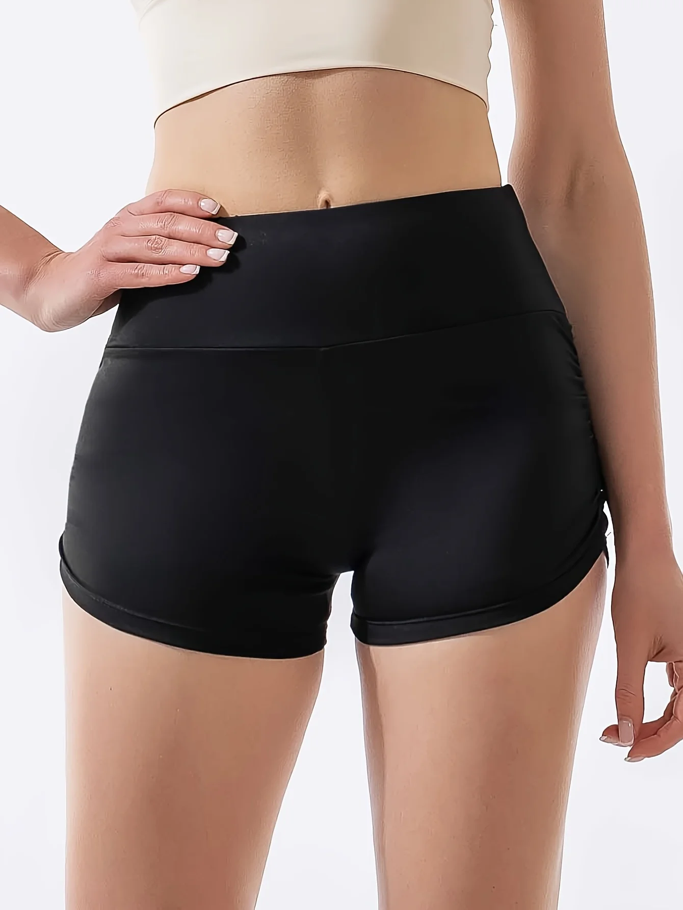 Women's High Waist Butt Lifting Sports Shorts, Sexy Tummy Control 3 Inch Hot Pants, Breathable Summer Yoga Fitness Shorts
