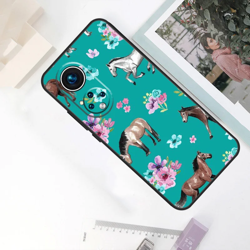 Horse Pony Pattern For Honor 50 Pro X7 X8 X9 Case For Huawei P20 P30 P50 P40 Lite P Smart Z 2019 Nova 9 5T