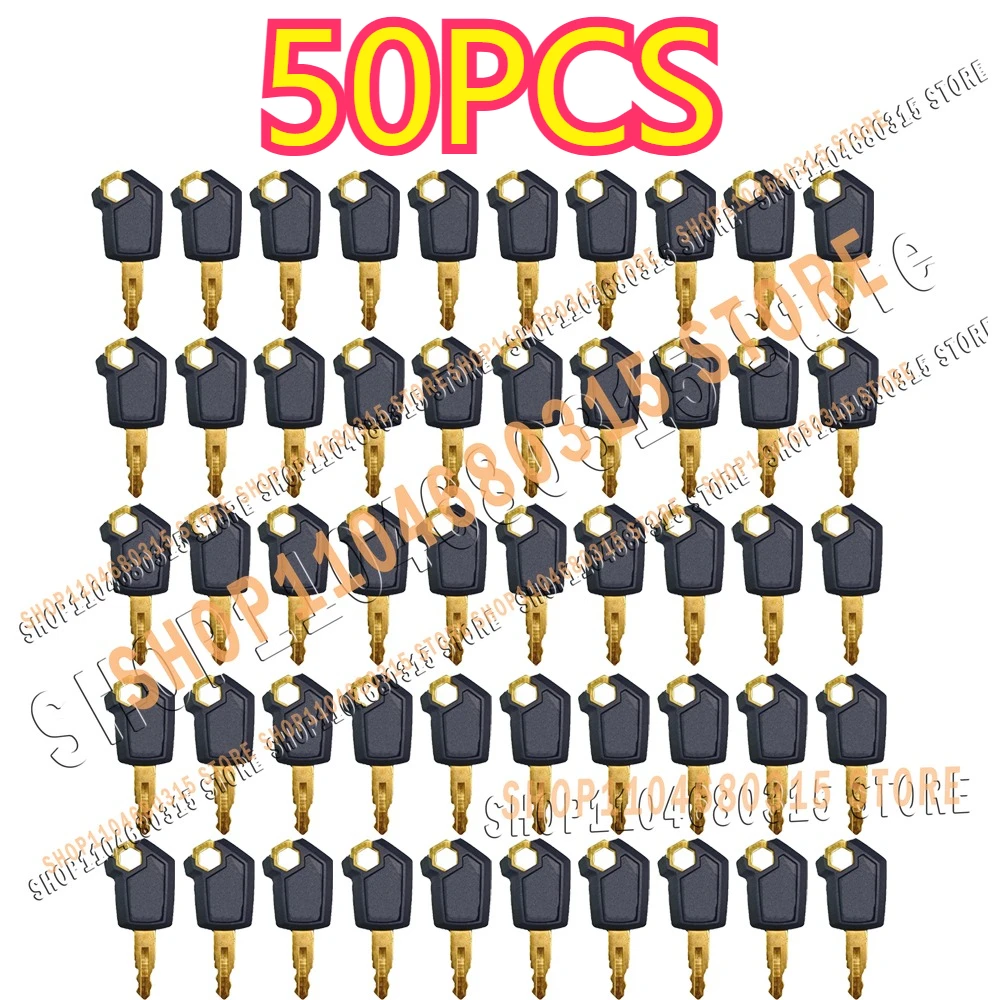 50pcs 5P8500 Iginition Keys for Excavator E200B E320/B/C/D with Copper Material High Quality