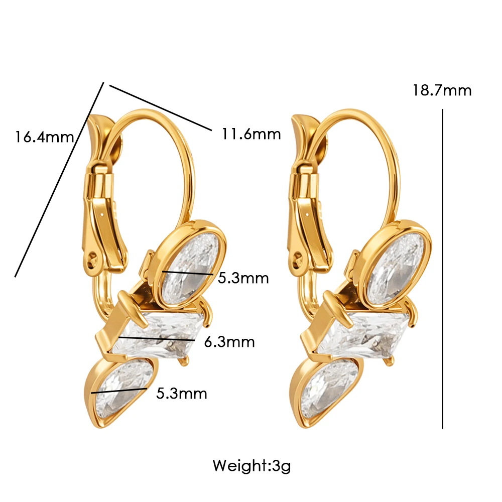 Neu eingetroffen: Modische Ohrstecker, Ohrringe, Creolen, Hochzeitsschmuck, Geschenkideen, Ohrringe für Damen, 18 Karat vergoldeter Edelstahl. – Detail 2