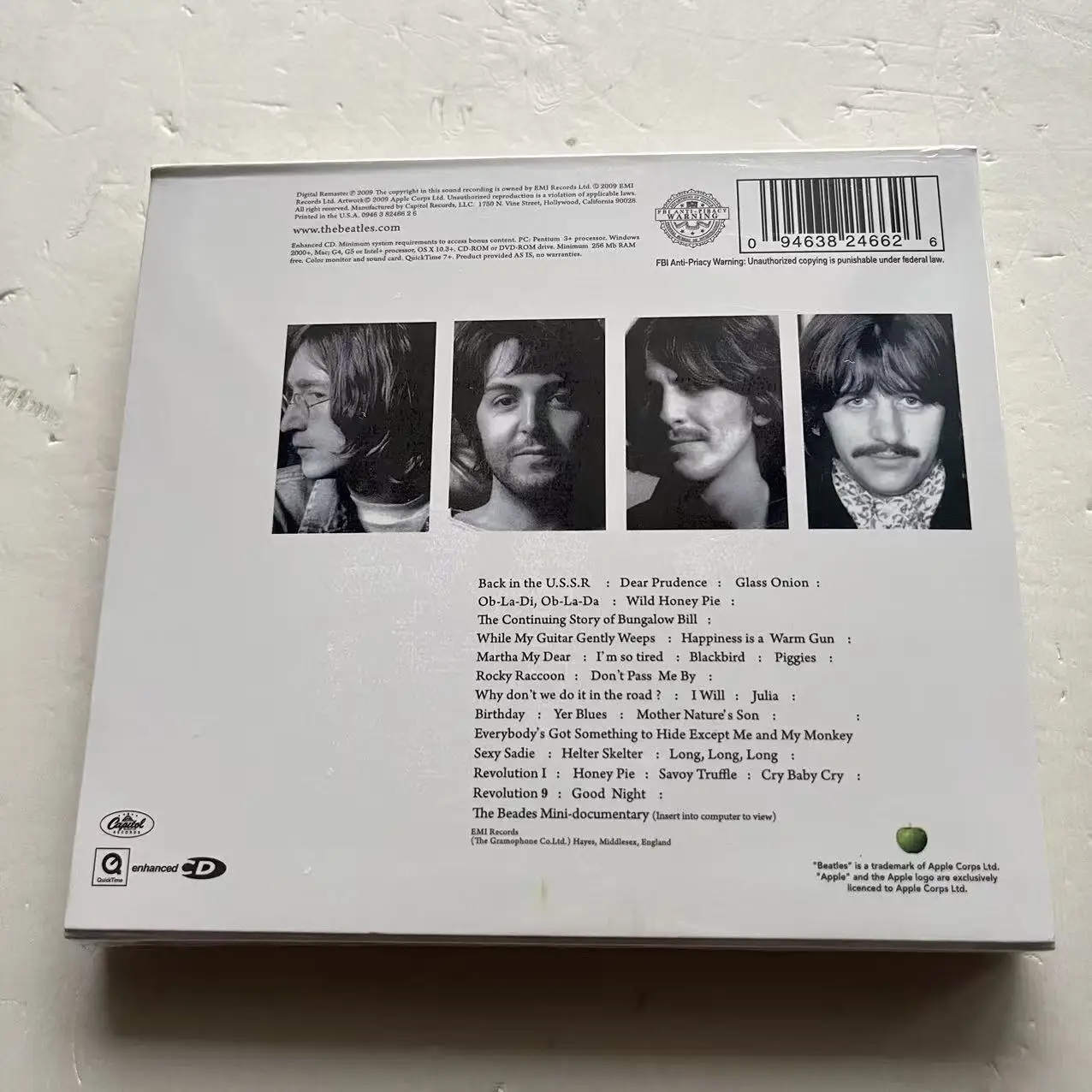 Rock John Lennon Paul McCartney música CD álbum blanco Dear Prudence 2 uds registro de música Cosplay Walkman coche insonoras caja regalos