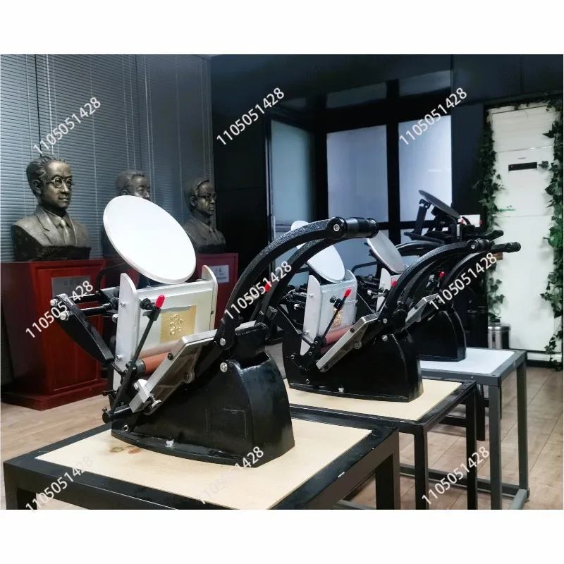 manual letterpress disc printing machine, letterpress printing, printmaking machine, suitable for engraving rubbing,