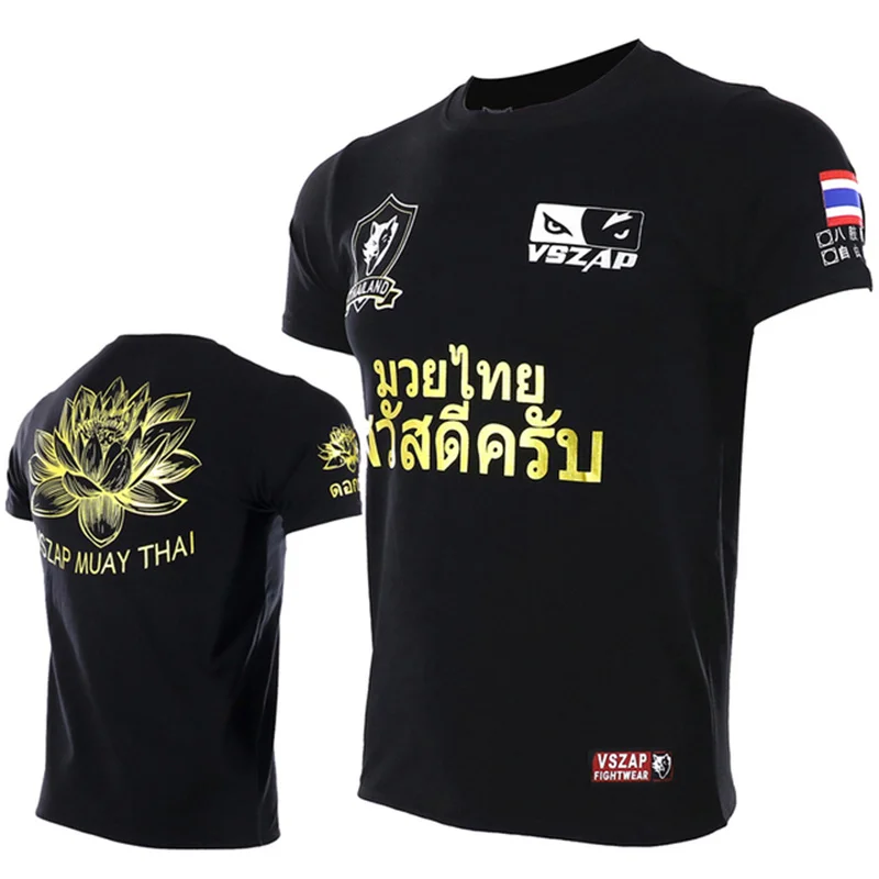 Hot Selling New Muay Thai Harajuku Men T-shirt Summer Sport Leisure Breathable Clothing Running