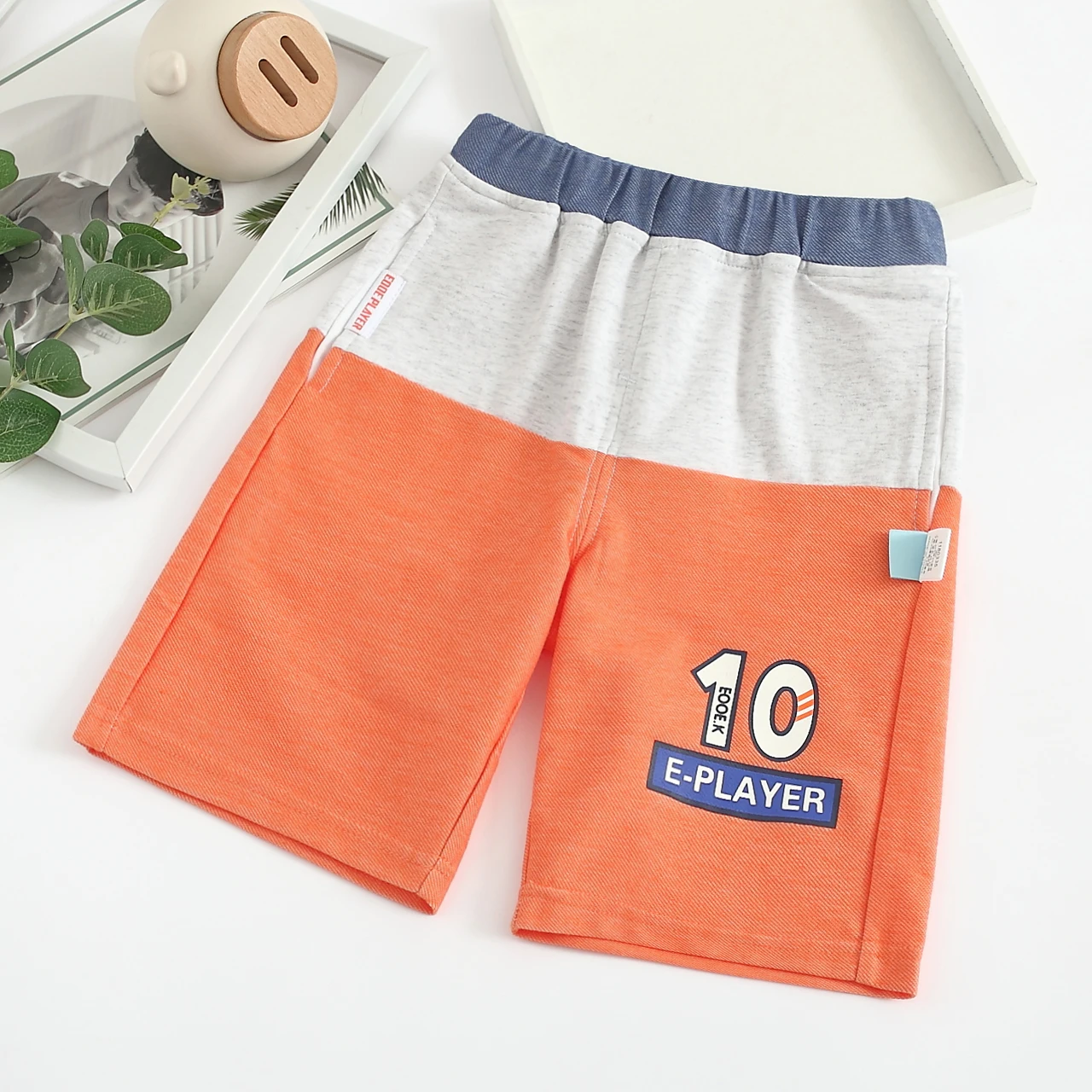 Eooekids Summer Boys Shorts Elasticity Belt Stripes Number Sport Knitted Pocket Pants Casual Cotton Children's Clothing 2-7year