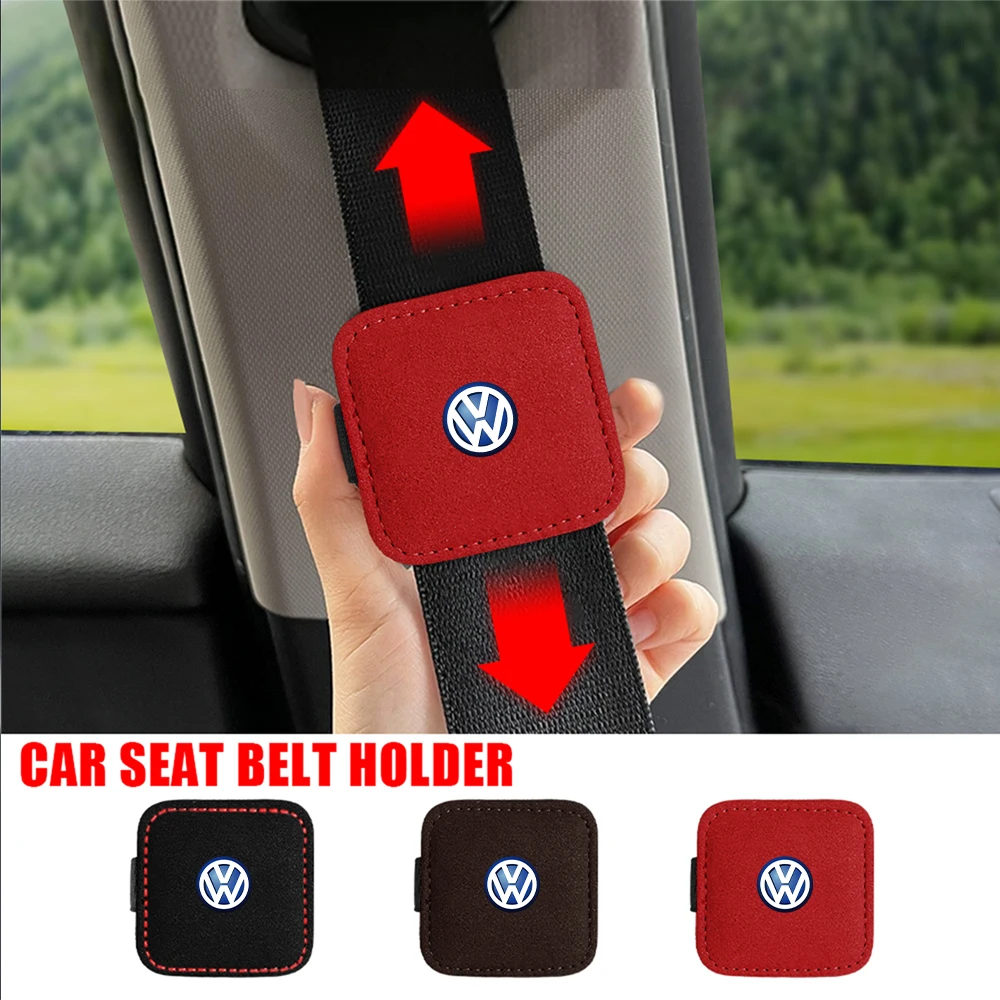 PU Leather Car Seat Belt Clips Magnetic Safety Belt Fixed Limiter Styling For Volkswagen GOLF Tiguan Polo Golf 6 Golf Jetta MK5