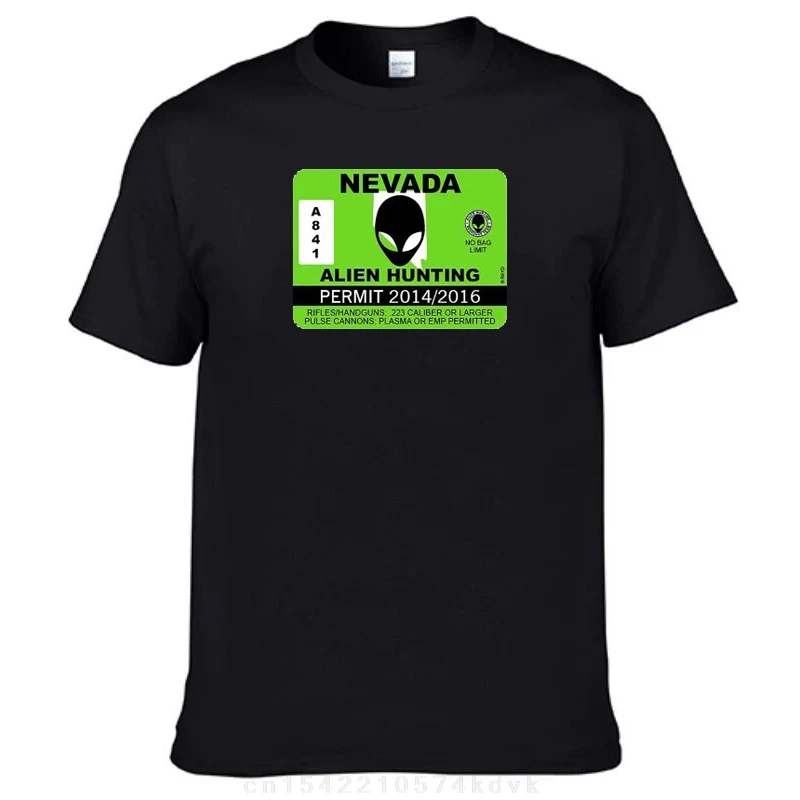 Cotton  Tee Top Print  Tee Shirt Nova Scotia Alien Hunting Permit T-Shirt Sticker Canada ufo ns