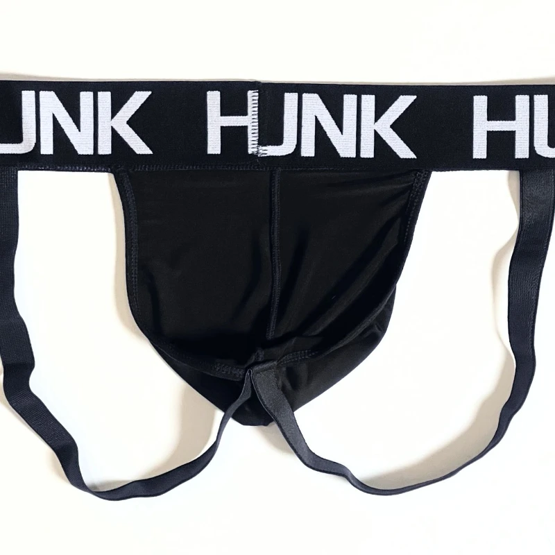 1 Piece Men's Athletic Jockstrap Ultra-Thin Cool Breathable Letter Print Elastic Waistband, Open Back Casual Sport Men Underwear