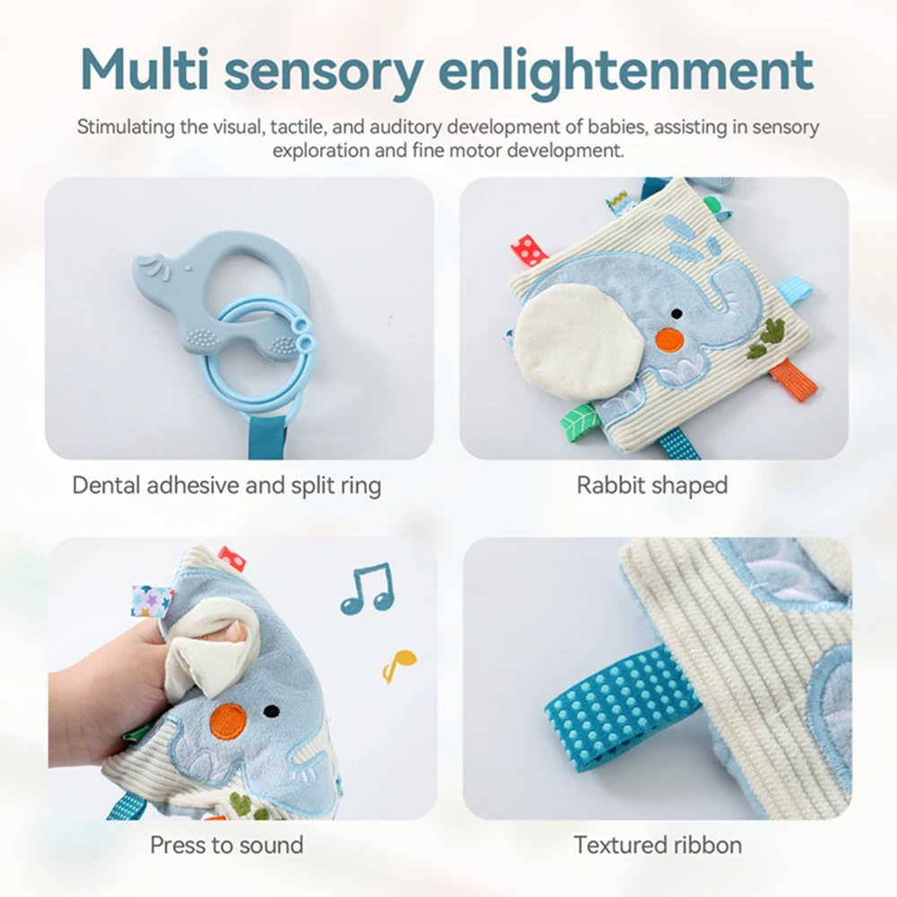 Livres doux Montessori pour bébés de 0 à 12 mois, toucher tactile 3D, livre en tissu à contraste élevé, jouets sensoriels d'apprentissage précoce, cadeaux pour tout-petits