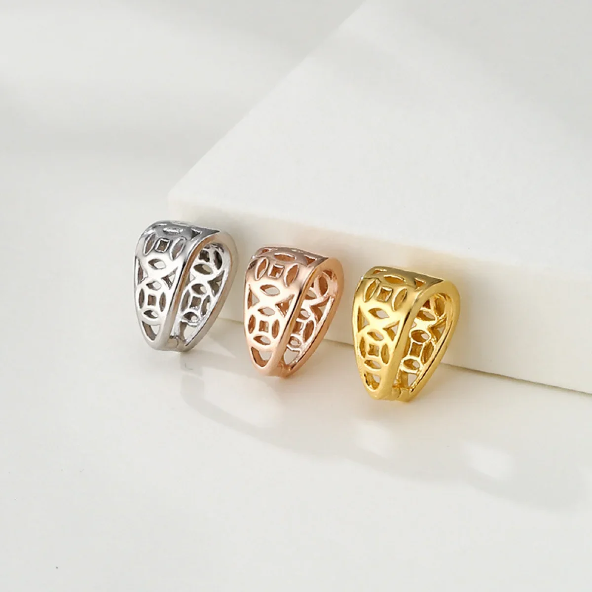2pcs 925 Sterling Silver Hollowing out Clasps Charm Melon Seeds Buckle Pendant DIY Necklace Connectors Jewelry Making Findings