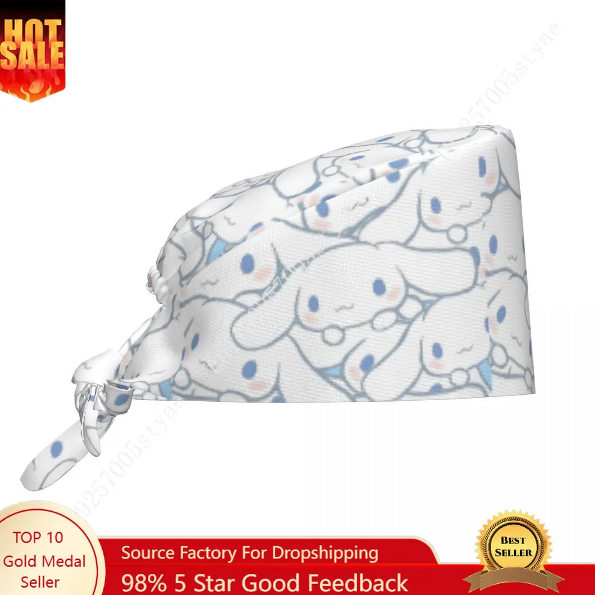 

Custom Cinnamoroll Breathable Nursing Work Cap Surgical Scrub Caps Unisex Nursing Hair Hats Manga Scrubs Hat Hospital Pharmacy