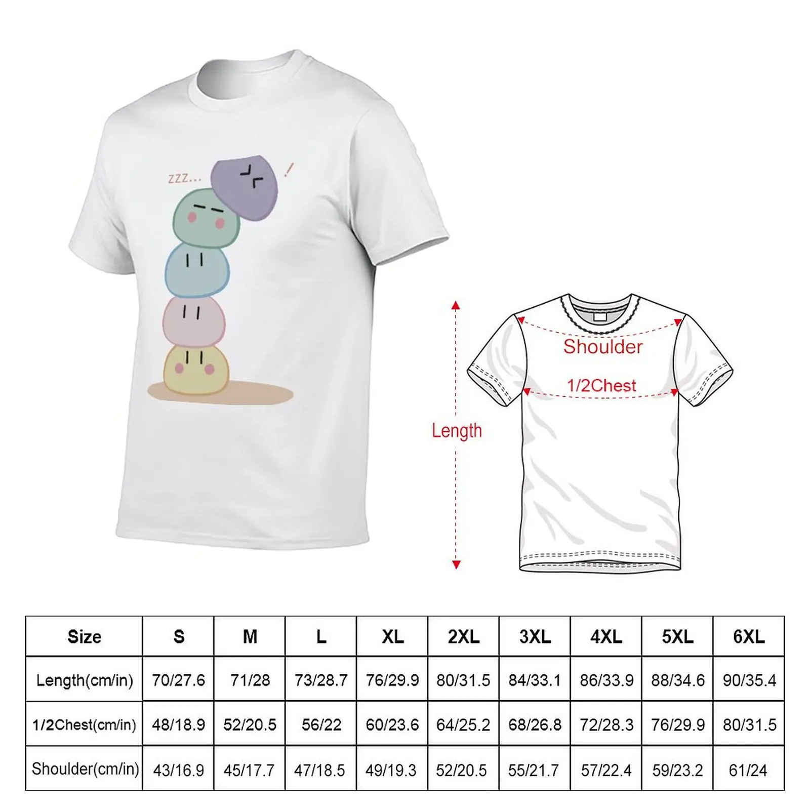 Dango Pile T-Shirt Standard Fit Solid Tee Shirt