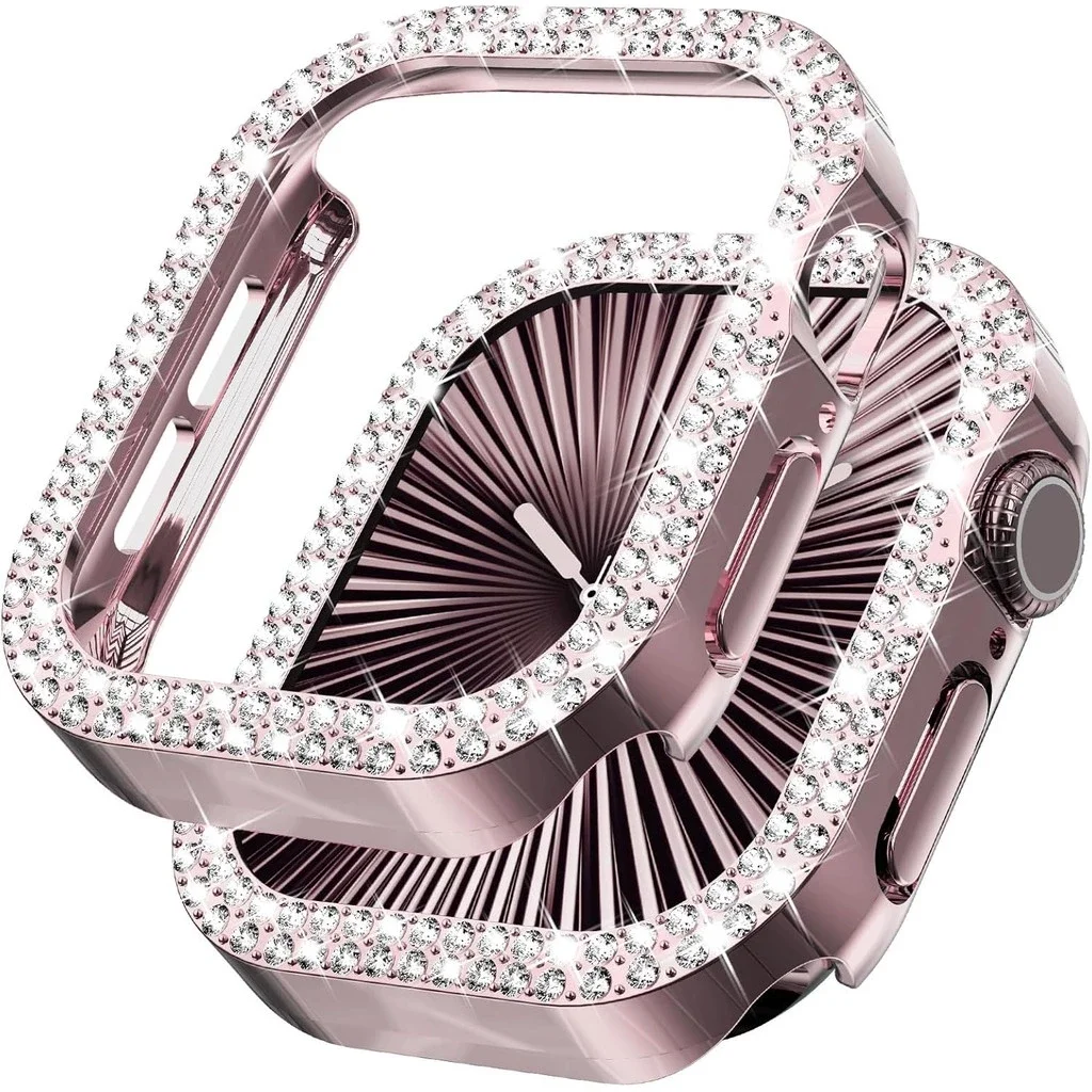 Bling Diamond Hollow Case für Apple Watch 46 mm 42 mm 40 mm 41/44/45/49/41 mm für iWatch Serie 11 10 9 8 7 6 5 4 3 Schutzabdeckung