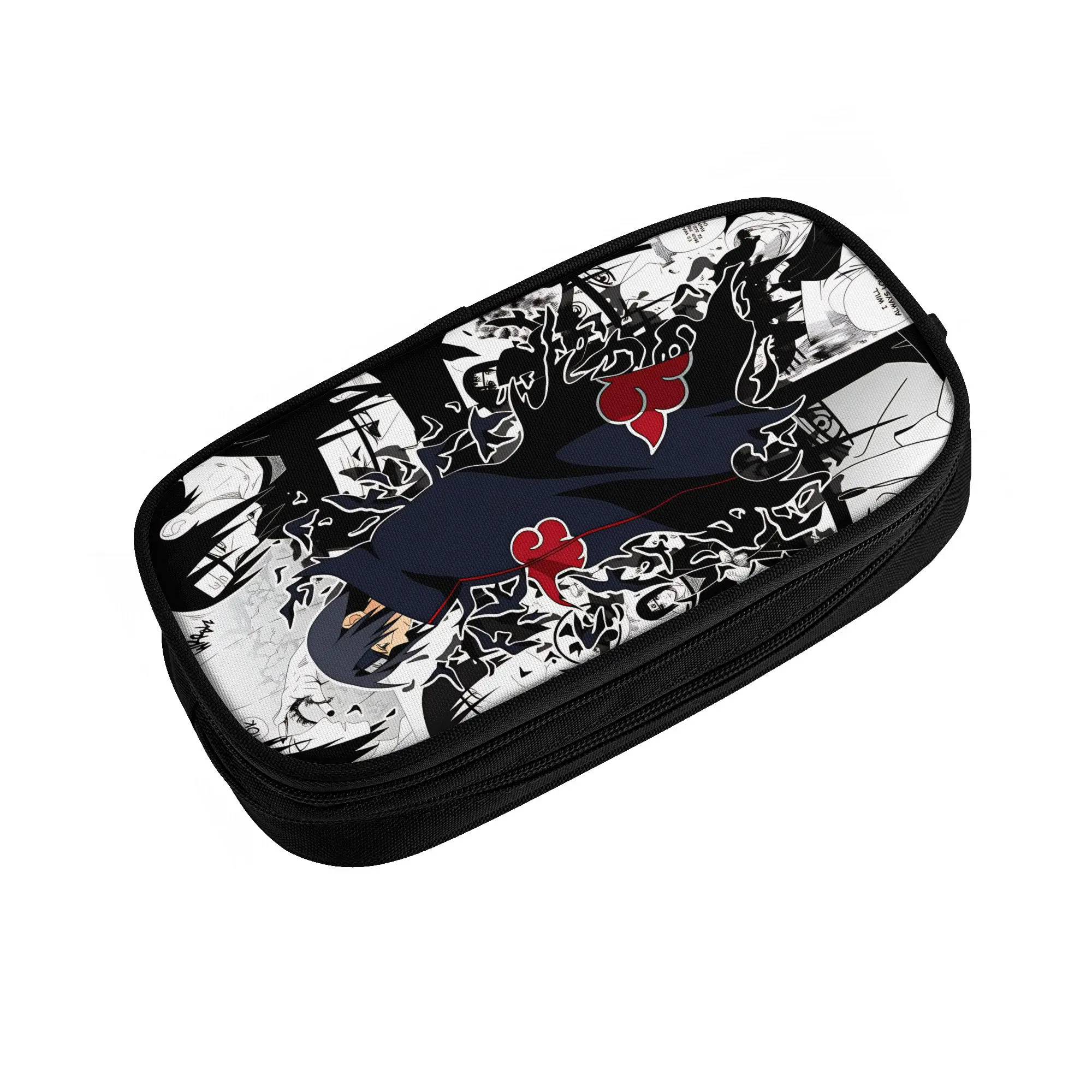 

Korean N-Narutoes Itachis Uchihas Pencil Cases Girls Boys Action Combat Manga Film Large Capacity Pen Bag Box School Accessories