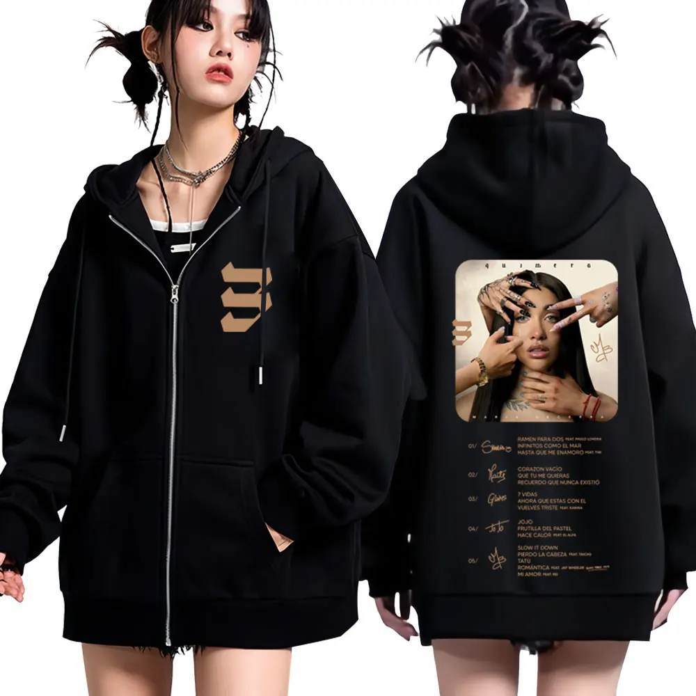 Sudadera con capucha gráfica Singer Maria Becerra Quimera Tour para hombre y mujer, jersey estético, sudadera informal de manga larga con cremallera Harajuku