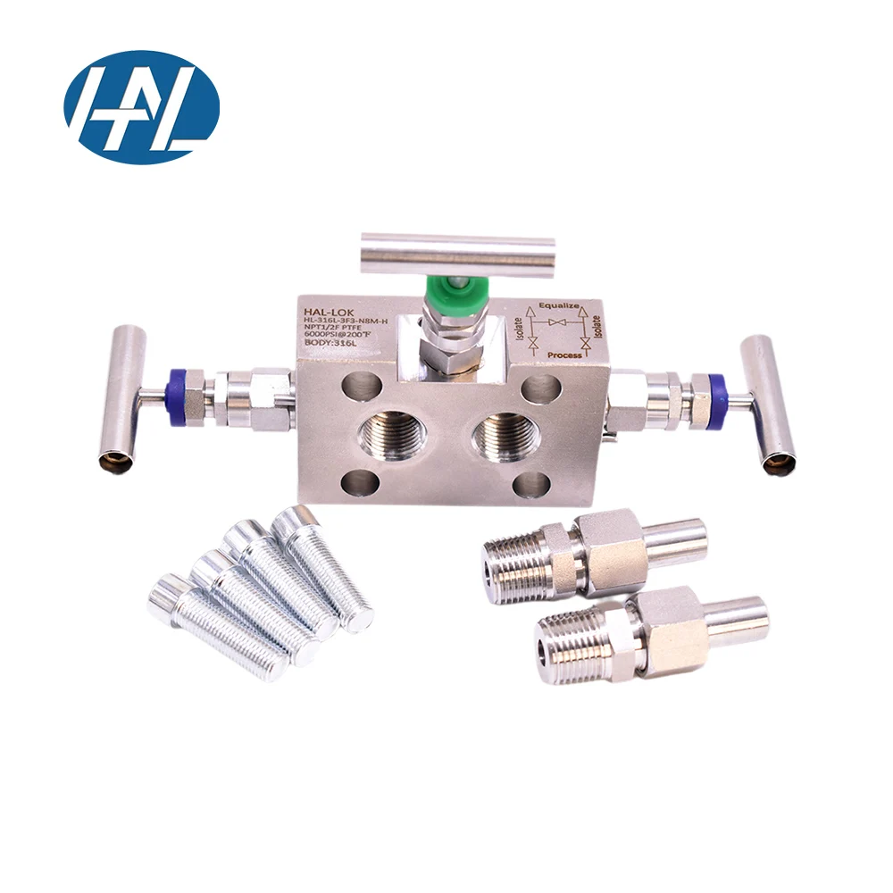 

Direct Mounting Three-Valve Manifold with High Pressure Flange Needle Valve Control Structure for Gas High Pressure Instrument