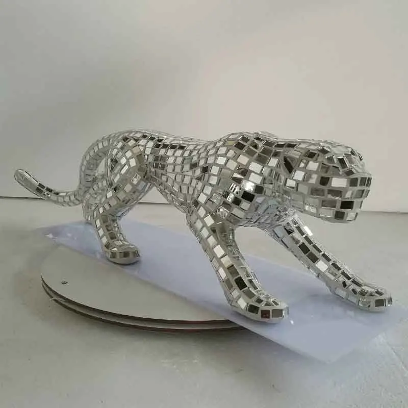 Nordic Room Decor,Leopard Sculpture Ornament,Animal Artwork Statues,Glitter Leopard Decor,Luxury Crafts,Creative Gift,Customized view 5