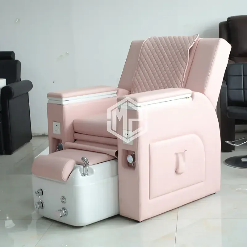 Pink Leather Luxury Pedicure Spa Massage Chair for Nail Salon with Electric Massage Multifunctional Pedicure Spa Chair