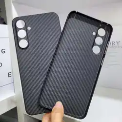 Case for Samsung Galaxy S23 FE S23FE Ultrathin Real Carbon Fiber Aramid Anti-explosion Mobile Phone Protective Cover Protection