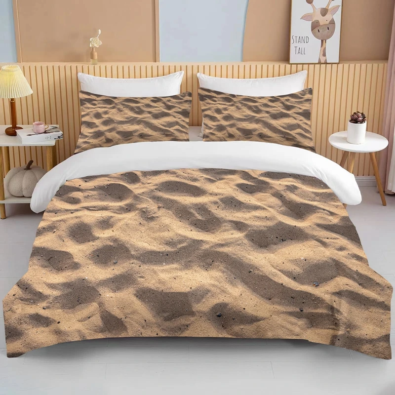 Nature Sand 3D Effect bedding sets  king size double bed microfiber or polyester duvet cover set  comforter bedding sets